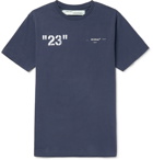 Off-White - Logo-Print Cotton-Jersey T-Shirt - Men - Blue