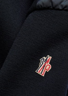 Moncler Grenoble Padded-shoulder Shell and Wool-blend Jumper Navy