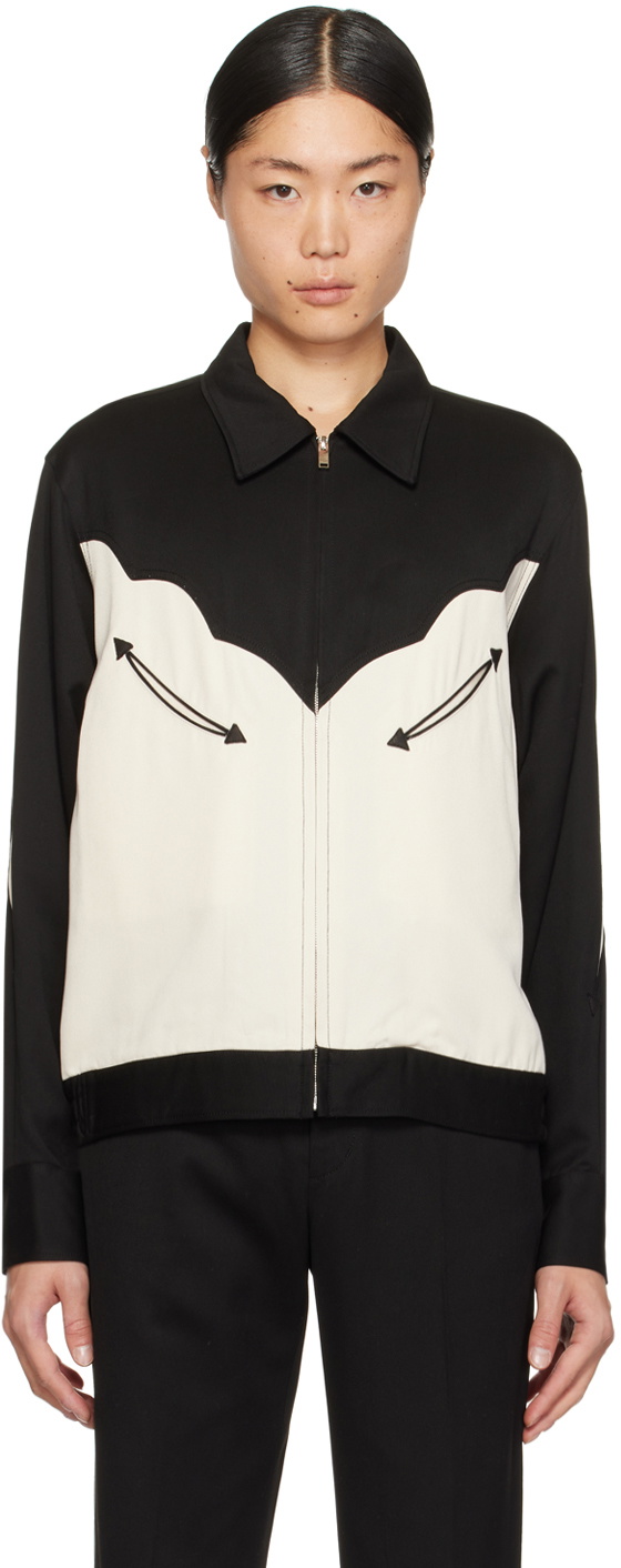 The Letters Black & Off-White Western Jacket