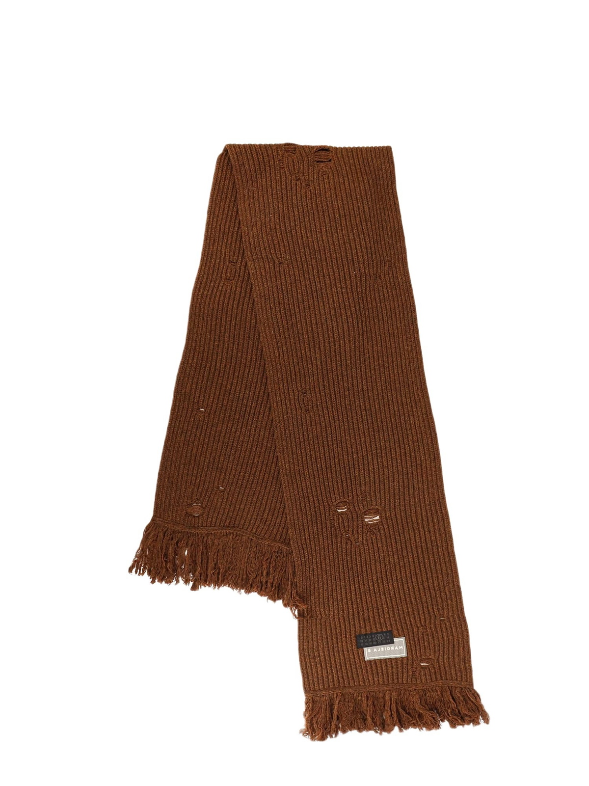 MM6 Maison Margiela Off-White Intarsia Logo Scarf MM6 Maison