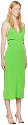 Victoria Beckham Green Vented Midi Dress