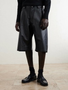 424 - Straight-Leg Leather Shorts - Black