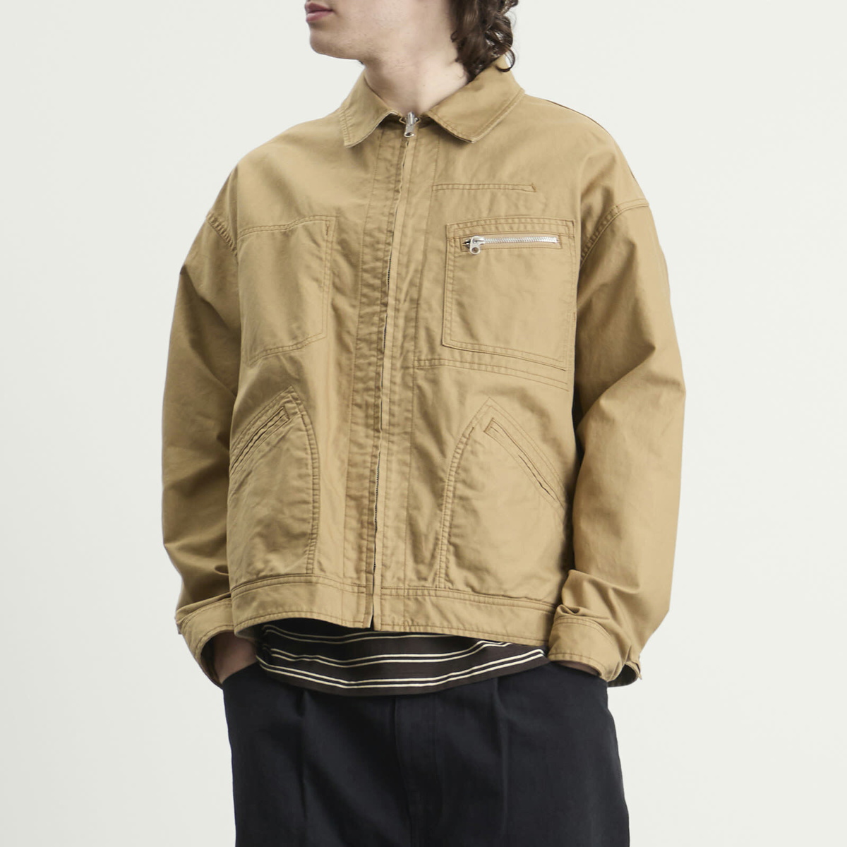 Comme des Garçons Homme Men's Multi Fabric Jacket in Beige