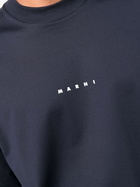 Marni Blue Logo-Print Cotton T-Shirt