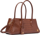 AMIRI Brown Embossed Croc Honey 40 Shoulder Bag
