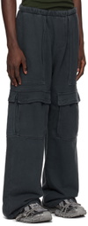 GREG ROSS Black Cargo Lounge Pants