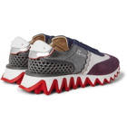 CHRISTIAN LOUBOUTIN - Loubishark Suede, Mesh, Rubber and Textured-Leather Sneakers - Multi