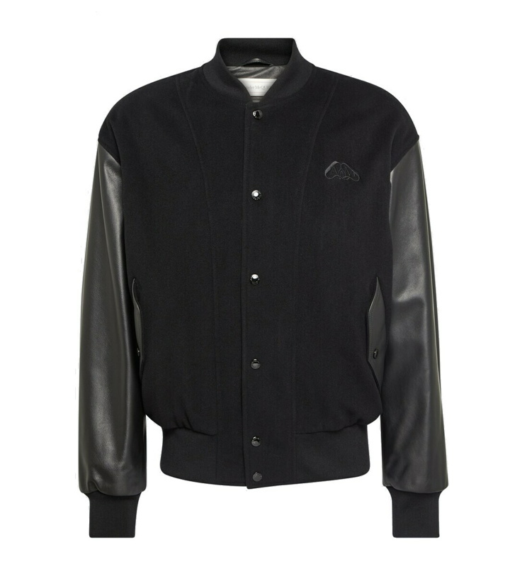Photo: Alexander McQueen Leather-trimmed bomber jacket