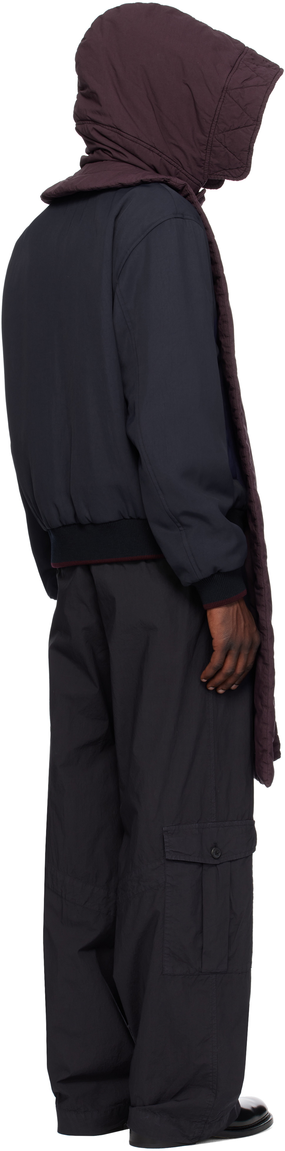 Dries Van Noten Purple Hooded Cotton Vest