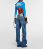 Rabanne Embellished high-rise straight jeans