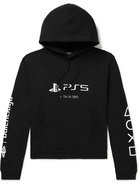 BALENCIAGA - PlayStation Printed Cotton-Jersey Hoodie - Black