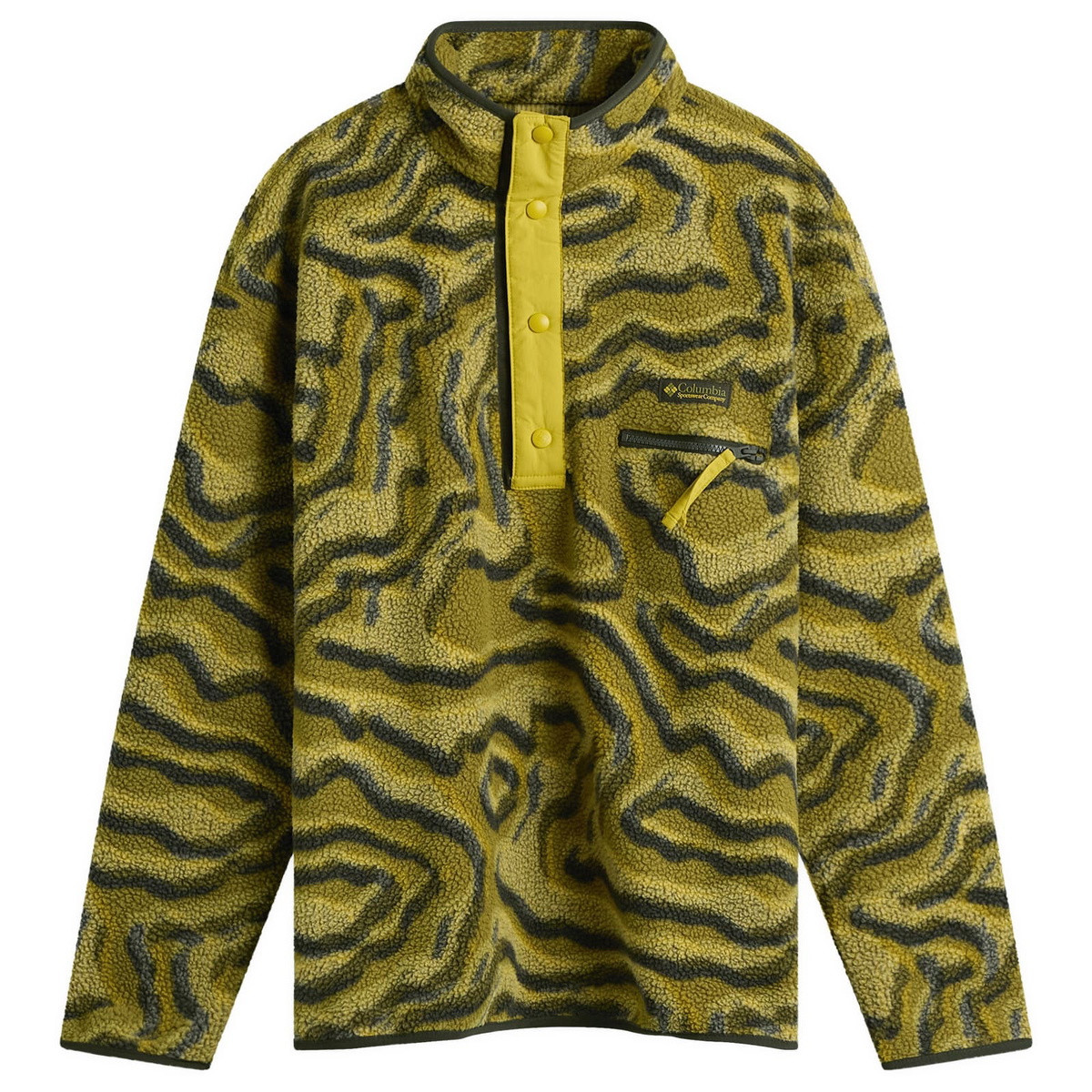 Columbia Men's Helvetia™ II Printed Half Snap Fleece in Mossy Green Topoglitch