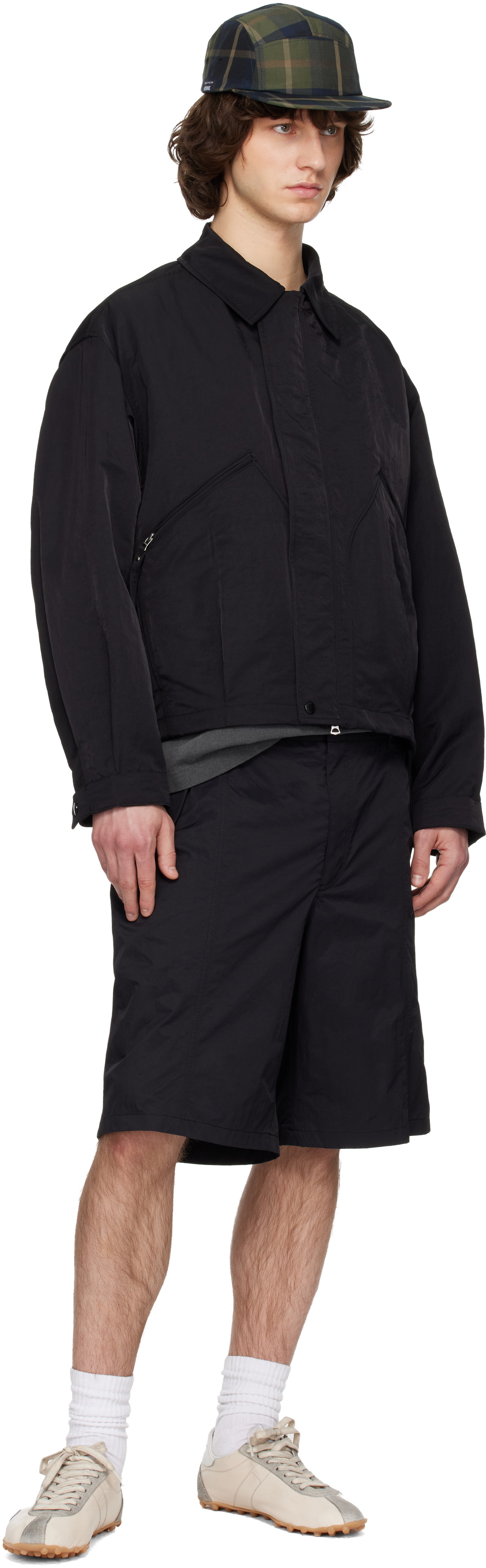 Solid Homme Black Nylon Shorts