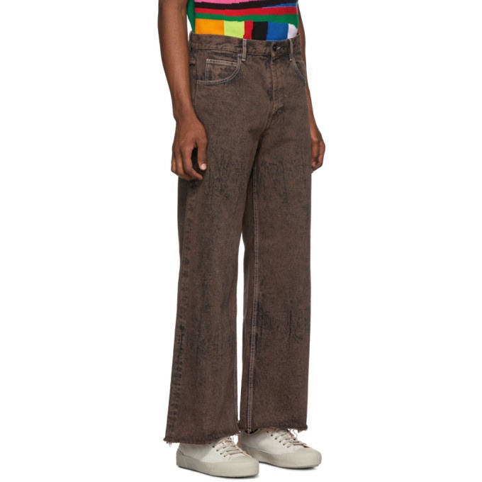 Marni Brown Over-Dyed Bleached Jeans Marni