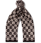 Gucci - Logo-Jacquard Wool Scarf - Black