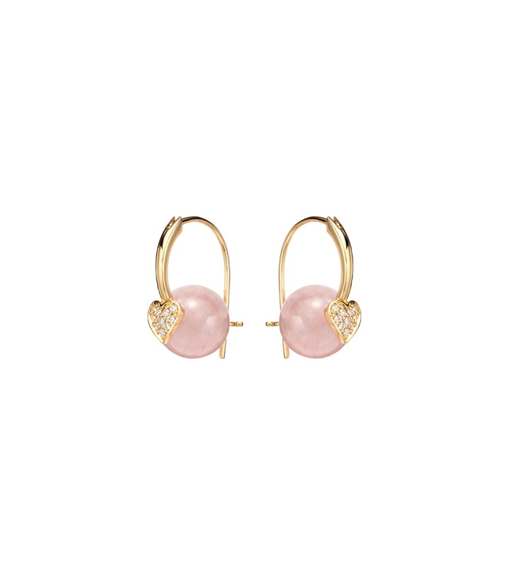 Photo: Sydney Evan 14kt gold (585/1000) earrings with diamonds and morganites