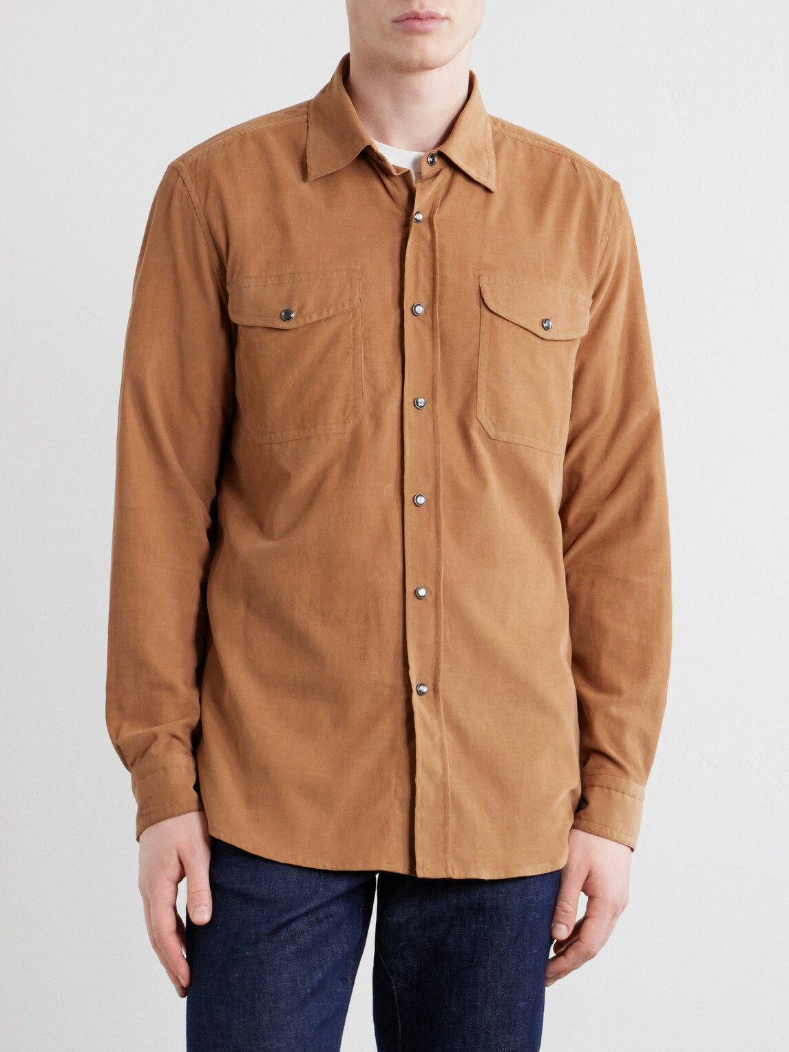 Caruso - Cotton-Corduroy Shirt - Brown
