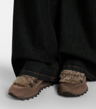 Brunello Cucinelli Monili shearling-trimmed suede sneakers