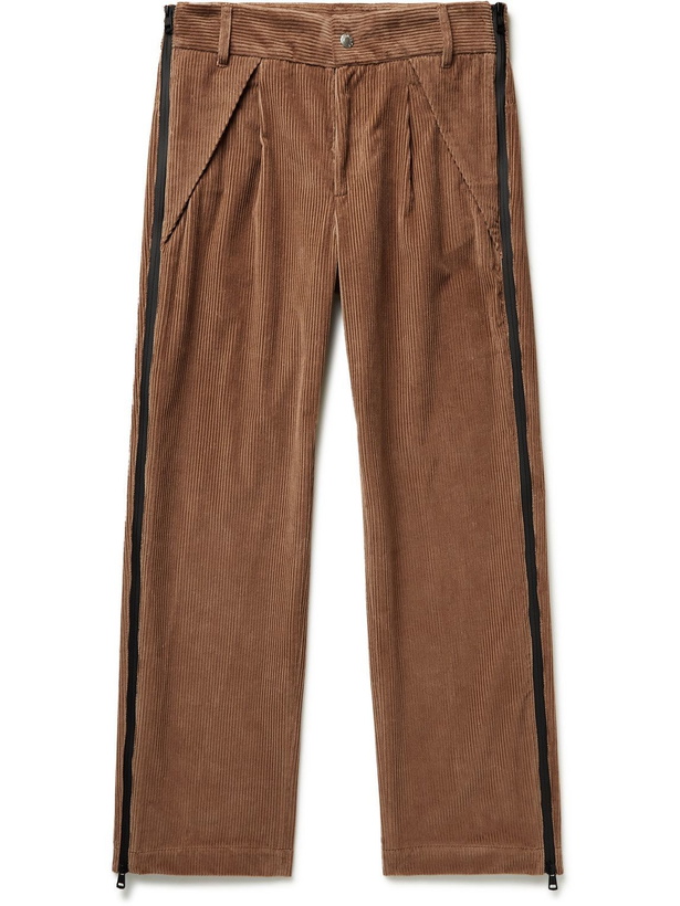 Photo: Moncler Genius - 8 Moncler Palm Angels Straight-Leg Cotton-Corduroy Trousers - Brown