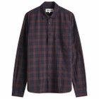 END. x YMC Curtis Shirt Shadow Plaid in Plum/Black Plaid