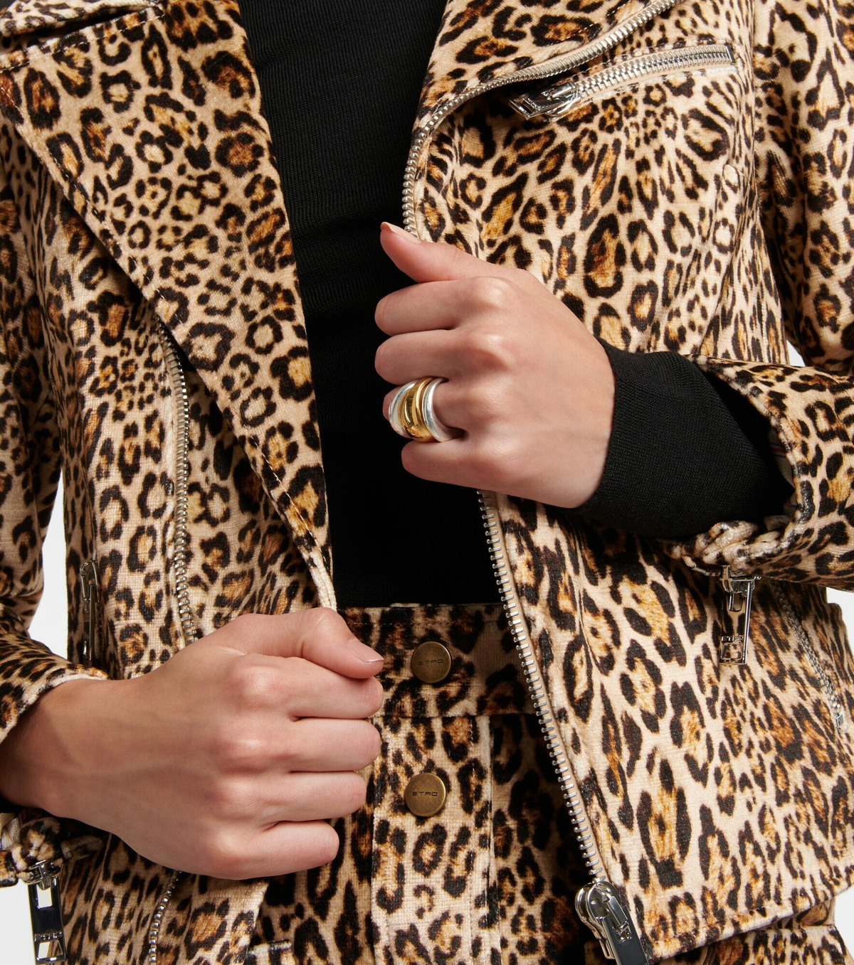 Etro - Leopard-print biker jacket