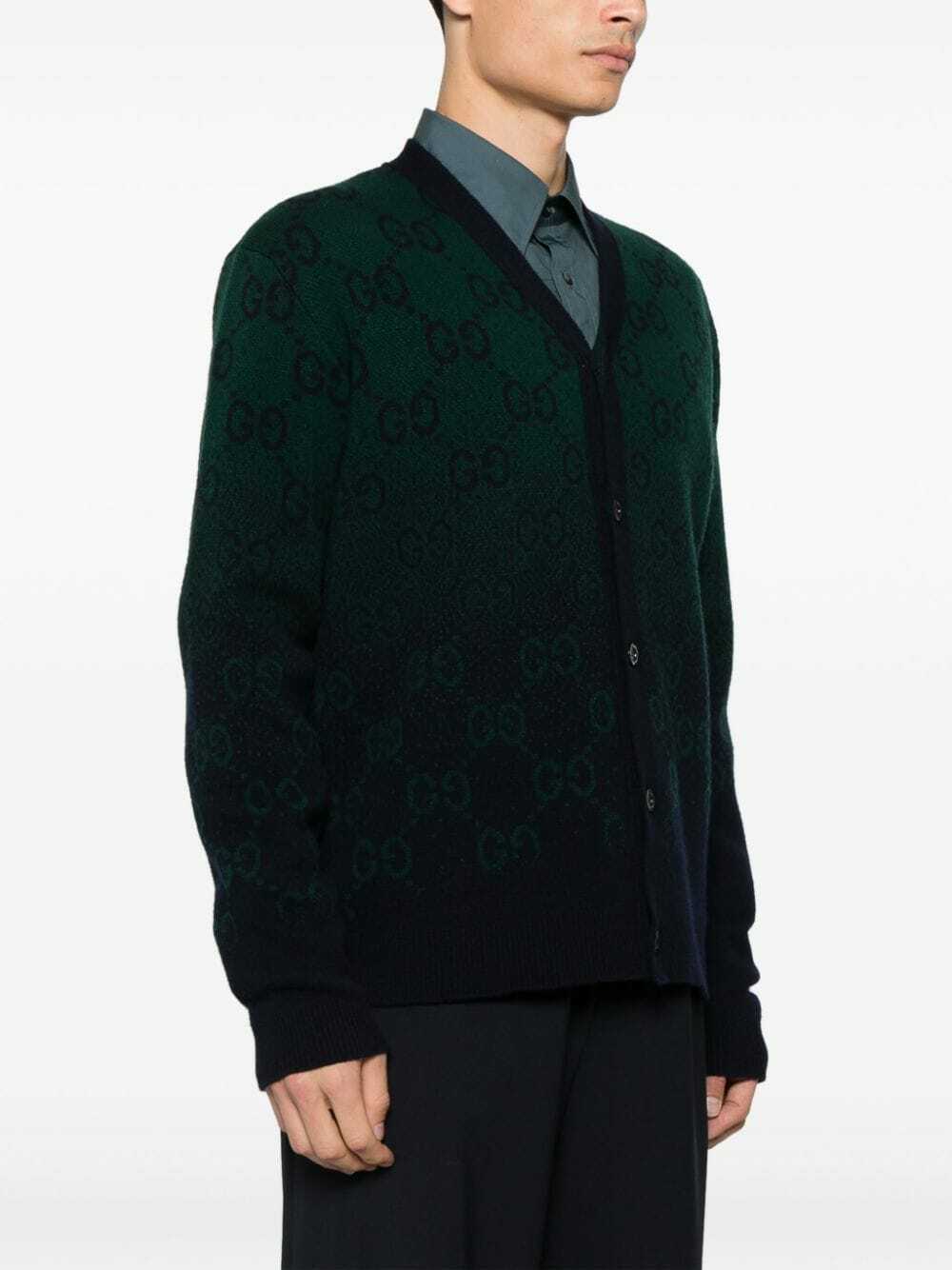 Gucci Men's Knitted Wool Cardigan Black