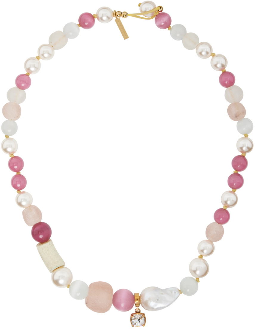 Wales Bonner Pink & White Story Necklace