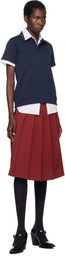 Comme des Garçons Girl Burgundy Polyester Jersey Midi Skirt