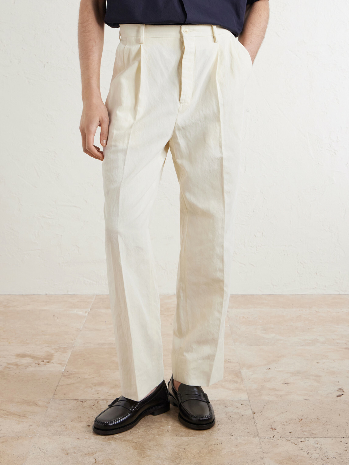 Kaptain Sunshine - Tapered Cotton and Linen-Blend Trousers - Neutrals