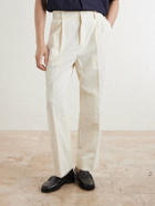 Kaptain Sunshine - Tapered Cotton and Linen-Blend Trousers - Neutrals