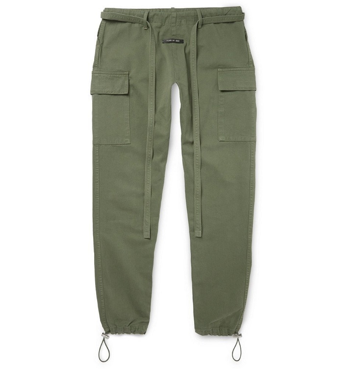 Photo: Fear of God - Belted Cotton Cargo Trousers - Green
