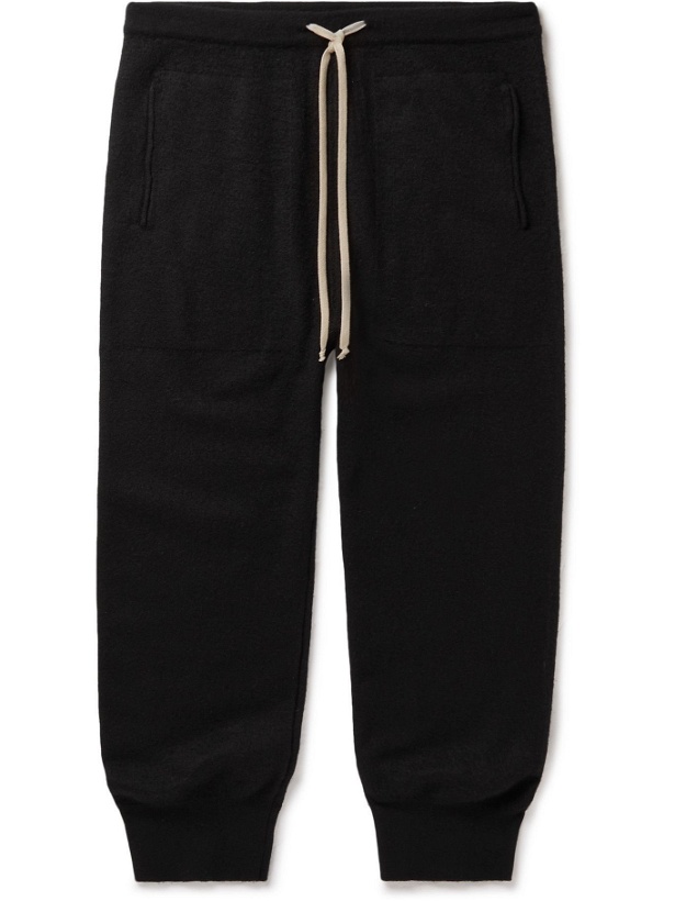 Photo: Rick Owens - Slim-Fit Tapered Boiled-Cashmere Sweatpants - Black