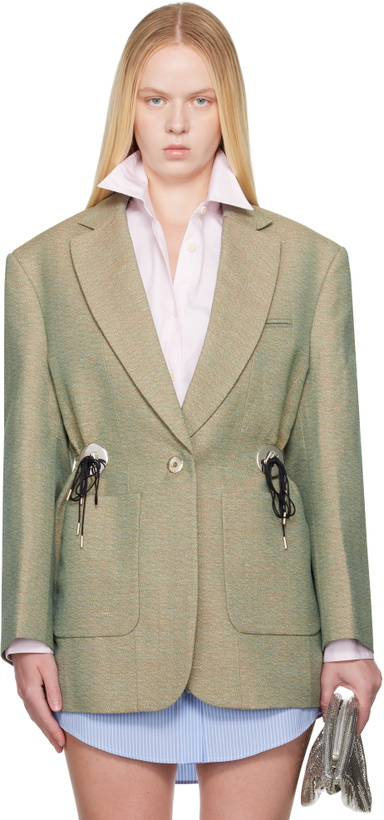 Photo: Rabanne Green Mottled Wool Blazer