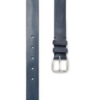 Paul Smith - 3cm Navy Leather Belt - Navy