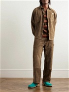 4SDesigns - Throwing Fits Utility Straight-Leg Leather-Corduroy Trousers - Unknown