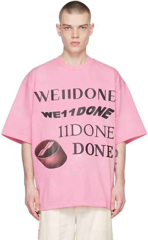 Photo: We11done Pink Washed Logo T-Shirt