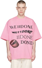 We11done Pink Washed Logo T-Shirt
