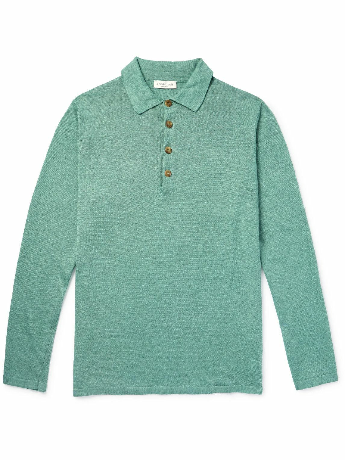 Richard James - Linen Polo Shirt - Green