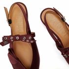 GANNI Women's Big Bow Slingback Ballerina in Dark Burgundy