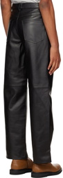 Dries Van Noten Black Five-Pocket Leather Pants