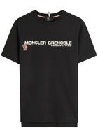 Moncler Grenoble Logo-appliquéd Stretch-cotton T-shirt Black