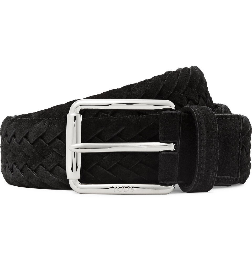 Tod's - 3.5cm Black Woven Suede Belt - Men - Black