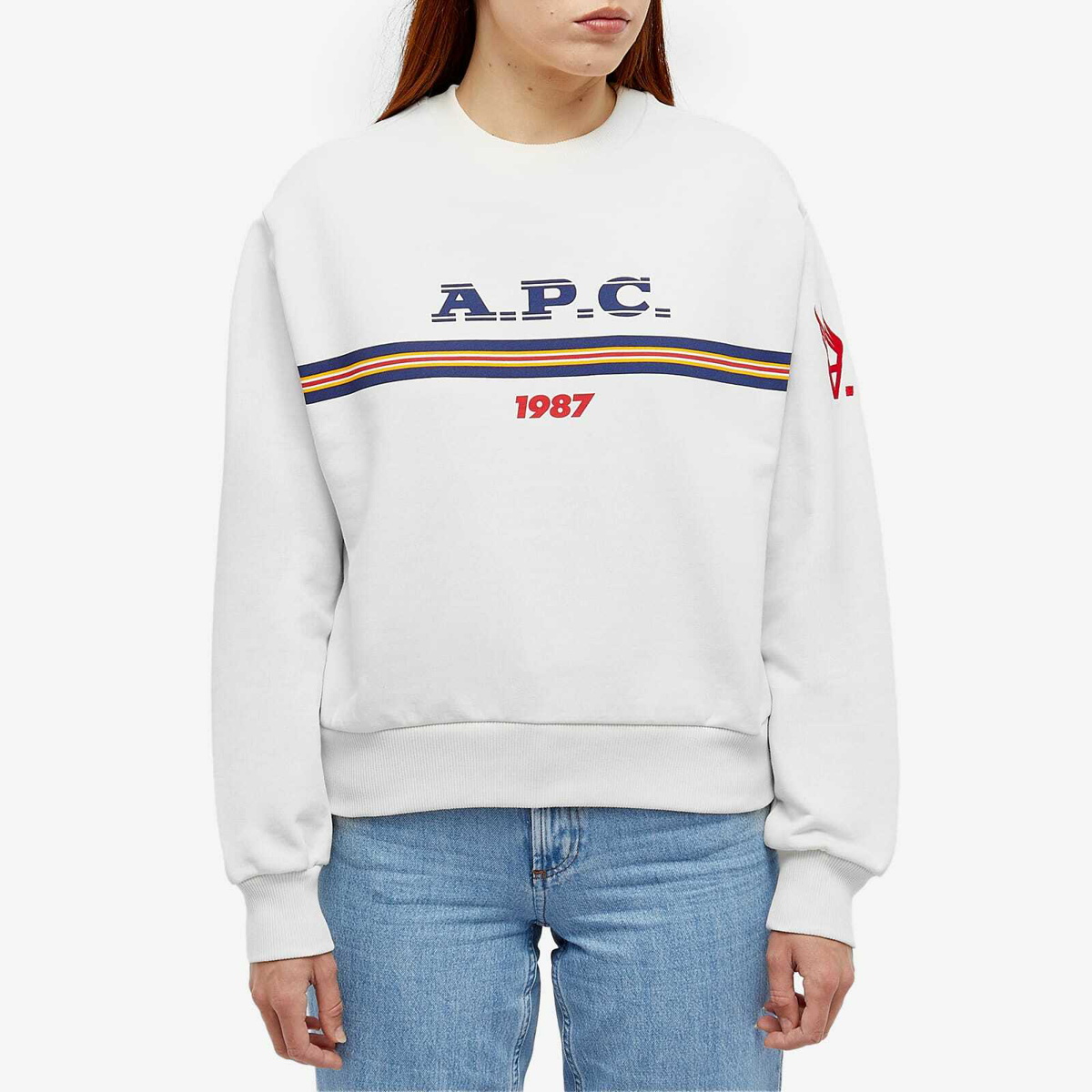 A.P.C. Women's Maxine Stripe Sweater in White A.P.C.