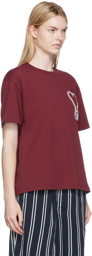 AMI Paris SSENSE Exclusive Burgundy Cotton T-Shirt