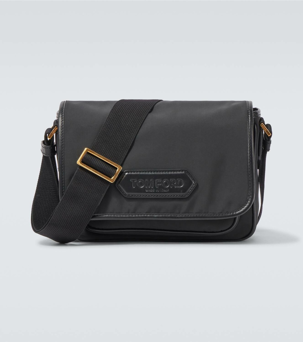 Tom Ford Leather-trimmed messenger bag