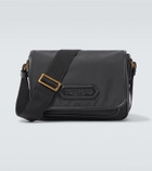 Tom Ford Leather-trimmed messenger bag