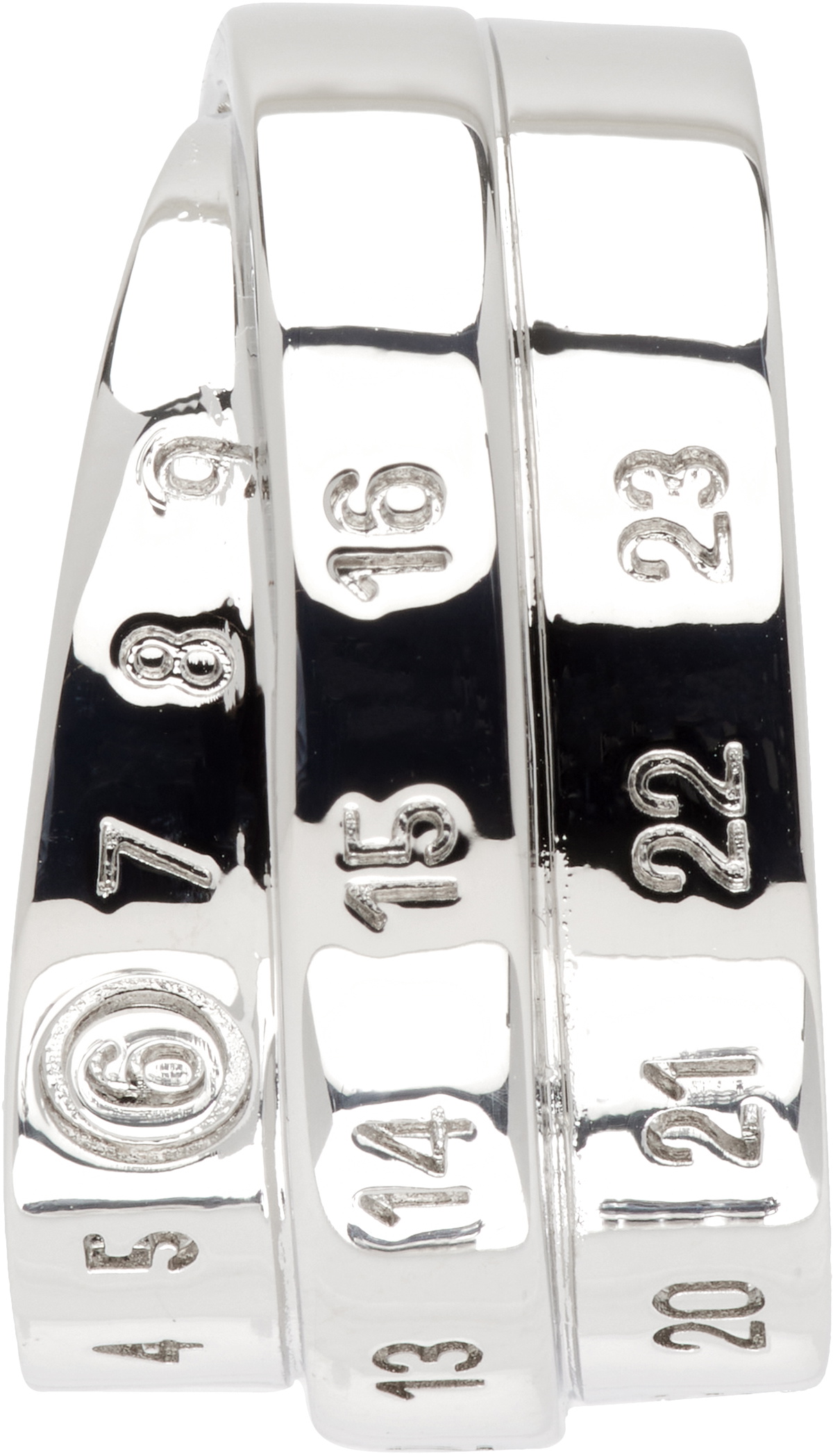 MM6 Maison Margiela Silver Triple Logo Numeric Signature