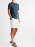 Frescobol Carioca - Slim-Fit Cotton and Linen-Blend Jersey T-Shirt - Blue