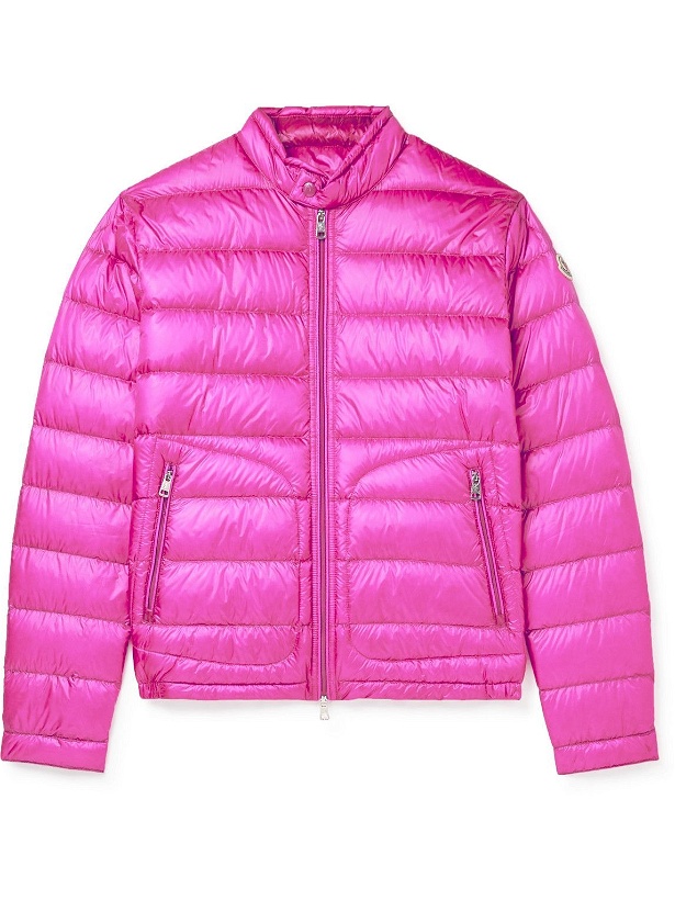 Photo: Moncler - Awake Acorus Logo-Appliquéd Quilted Glossed-Shell Down Jacket - Pink