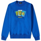 Versace Men's Greek Masks Crew Sweat in Blue